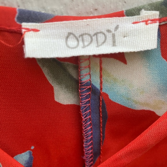 NWOT Orange Floral Oddy Shift Dress, 2X - Picture 5 of 6